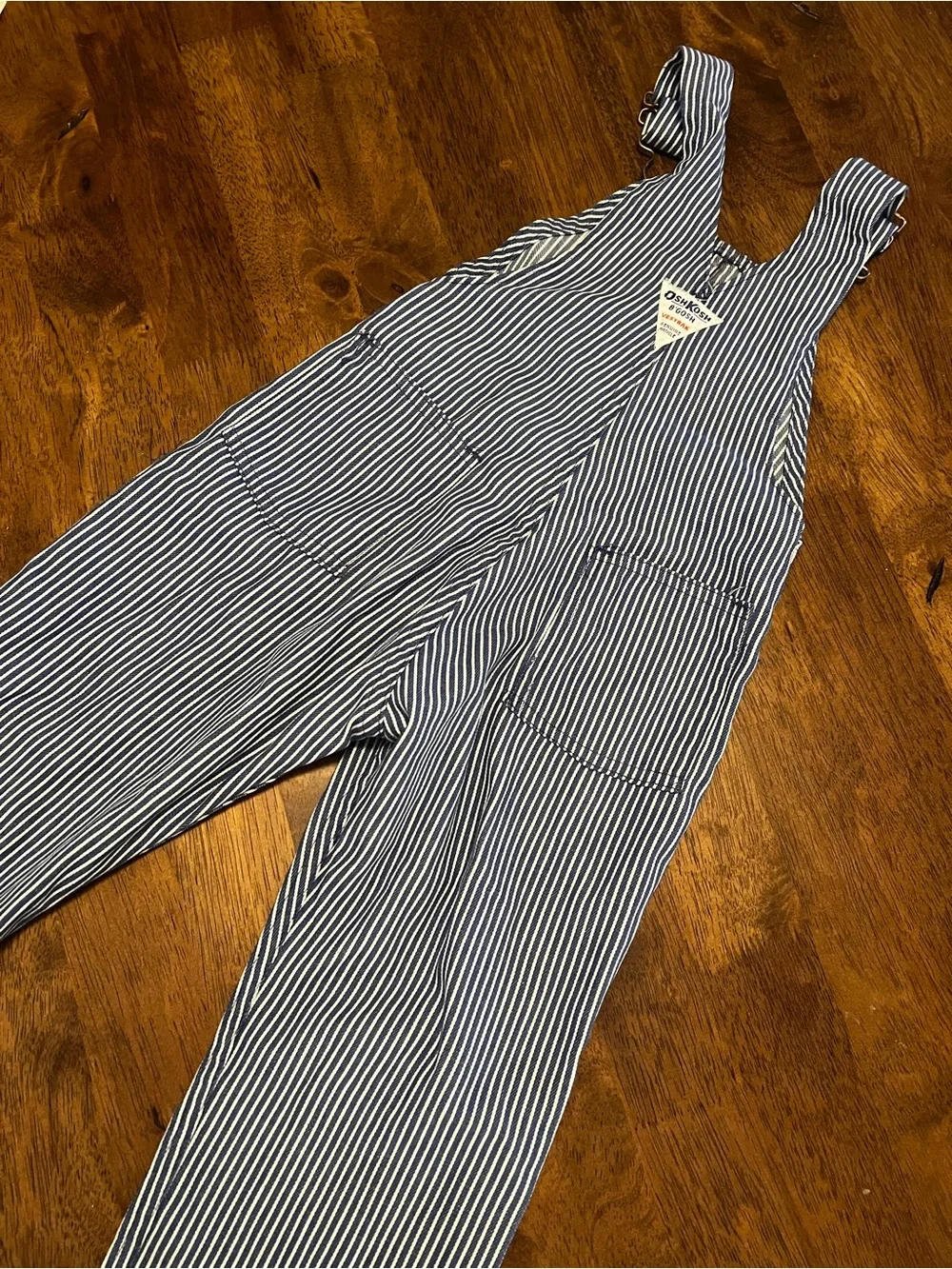 Vintage 70s 80s Osh Kosh Hickory Stripe Toddler Overalls Sz 5/6 Kids